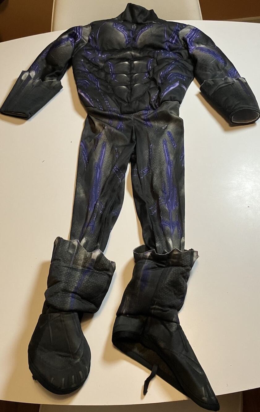 Avengers Black Panther Costume. Padded Muscle. Approx Size Small/3T. Mask.